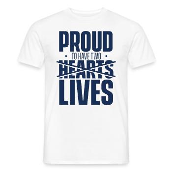 Proud to Have Two Hearts Life Surgery Heart - Men's T-Shirt - white - Front - AI Model Male 178 dark (178cm)