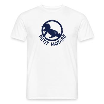 Petit motard - T-shirt homme - blanc - Devant - AI Model Male 178 dark (178cm)