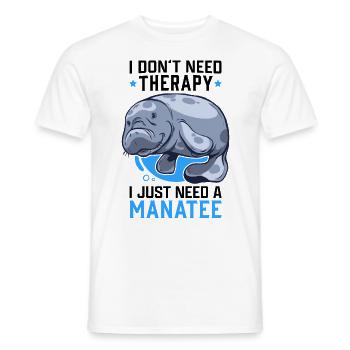 Manatee no therapy Manatee Marine mammal Manatee - Men's T-Shirt - white - Front - AI Model Male 178 dark (178cm)