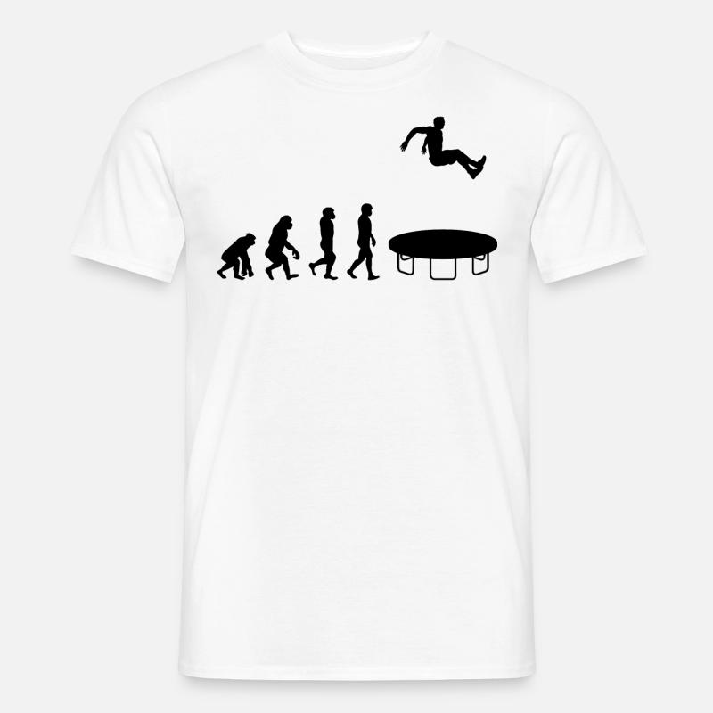 Trampolin Jumper Jumping Gymnastics Evolution - Männer T-Shirt - Weiß