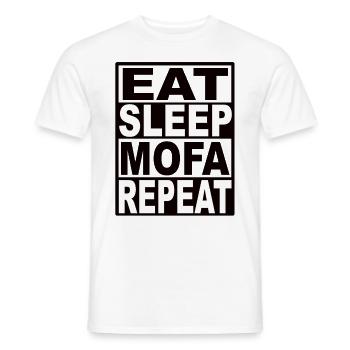 Manger Sleep Cyclomoteur Répéter - T-shirt homme - blanc - Devant - AI Model Male 178 dark (178cm)