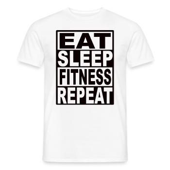 Eat Sleep Fitness Repeat - Männer T-Shirt - Weiß - Vorne - AI Model Male 178 dark (178cm)