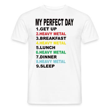 Ma journée parfaite Heavy Metal - T-shirt homme - blanc - Devant - AI Model Male 178 dark (178cm)