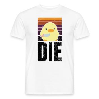 THE Die Die Duck with Knife Duck With Knife Meme - Men's T-Shirt - white - Front - AI Model Male 178 dark (178cm)