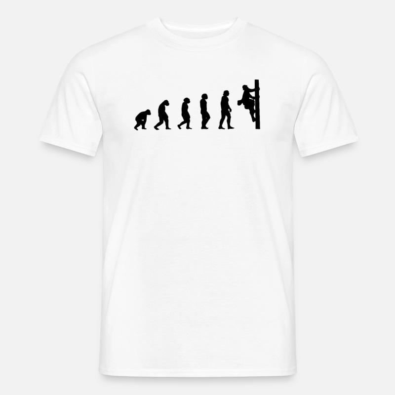 Netzelektriker Evolution Geschenk Elektriker - Männer T-Shirt - Weiß