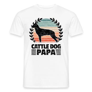 Cattle Dog Papa Australian Cattle Dog - Männer T-Shirt - Weiß - Vorne - AI Model Male 178 dark (178cm)