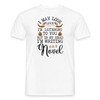 Writing Novel Writer & Published - Men's T-Shirt - white - Front - AI Model Male 178 dark (178cm)
