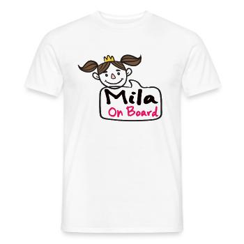 Mila On Board - Männer T-Shirt - Weiß - Vorne - AI Model Male 178 dark (178cm)