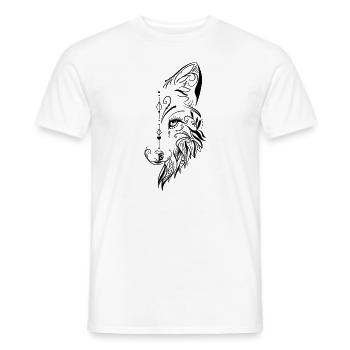 Halb wolfskopf ornamentale Gestaltung - Männer T-Shirt - Weiß - Vorne - AI Model Male 178 dark (178cm)