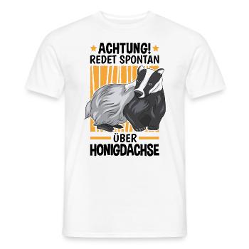 Redet spontan über Honigdachse Marder Dachs - Männer T-Shirt - Weiß - Vorne - AI Model Male 178 dark (178cm)