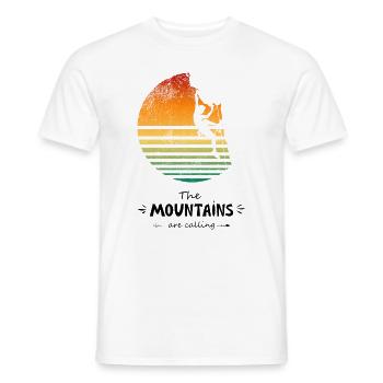 The Mountains Are Calling Climbing Bouldering - Men's T-Shirt - white - Front - AI Model Male 178 dark (178cm)