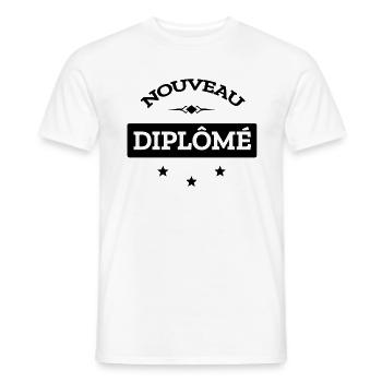 NOUVEAU DIPLÔMÉ - T-shirt homme - blanc - Devant - AI Model Male 178 dark (178cm)