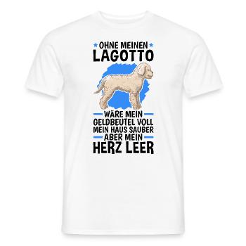 Lagotto Herz leer Wasserhund Lagotto Romagnolo - Männer T-Shirt - Weiß - Vorne - AI Model Male 178 dark (178cm)