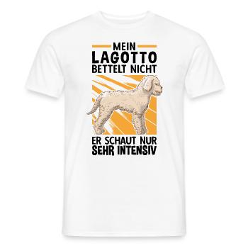 Lagotto bettelt nicht Wasserhund Lagotto Romagnolo - Männer T-Shirt - Weiß - Vorne - AI Model Male 178 dark (178cm)