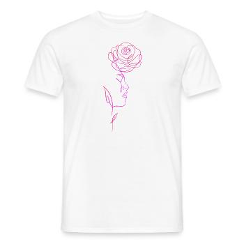 Frauengesicht und rosa in einer Zeile - Männer T-Shirt - Weiß - Vorne - AI Model Male 178 dark (178cm)