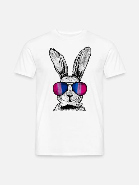 Bisexual Bi Pride Flag Rabbit - Männer T-Shirt - Weiß