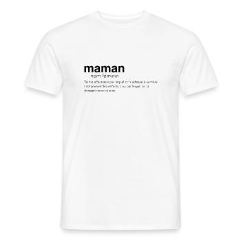 Maman définition - T-shirt homme - blanc - Devant - AI Model Male 178 dark (178cm)