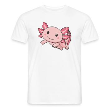 Axolotl cute animals kawaii anime funny axolotl - Men's T-Shirt - white - Front - AI Model Male 178 dark (178cm)