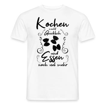 Kochen macht Glücklich Essen noch mehr für Köche - Männer T-Shirt - Weiß - Vorne - AI Model Male 178 dark (178cm)