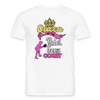 Padel Paddle Tennis Sport Queen Heart I Cadeau - T-shirt homme - blanc - Devant - AI Model Male 178 dark (178cm)