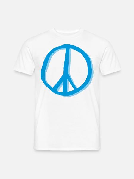 Peacezeichen Friedenszeichen Zeichen - Männer T-Shirt - Weiß