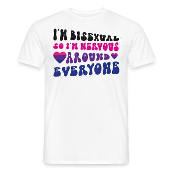 Bisexuel Bi Pride Drapeau Je Suis - T-shirt homme - blanc - Devant - AI Model Male 178 dark (178cm)
