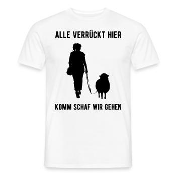 Alle Verrückt Komm Schaf Schäfer Schafe - Männer T-Shirt - Weiß - Vorne - AI Model Male 178 dark (178cm)