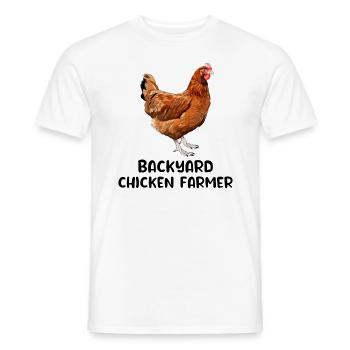 Backyard Chicken Farmer Animal Farming Farm Funny - Men's T-Shirt - white - Front - AI Model Male 178 dark (178cm)