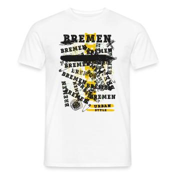 Brême Allemagne Ville Skyline Accueil Amour - T-shirt homme - blanc - Devant - AI Model Male 178 dark (178cm)