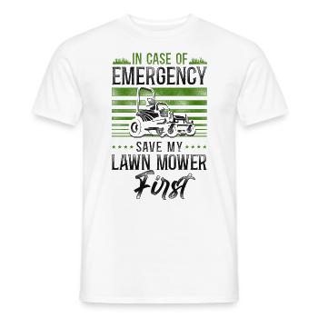 Lawn Mower Mowing Dad Father - Männer T-Shirt - Weiß - Vorne - AI Model Male 178 dark (178cm)