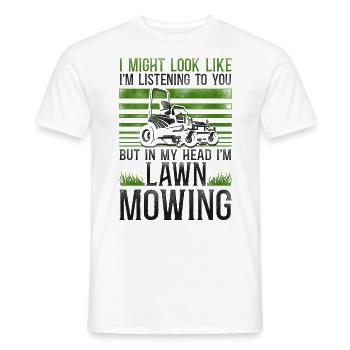 Lawn Mower Mowing Dad Father - Männer T-Shirt - Weiß - Vorne - AI Model Male 178 dark (178cm)