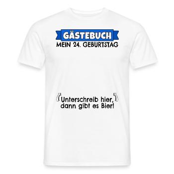 24. Geburtstag Gästebuch 24 Jahre alt Geschenk - Männer T-Shirt - Weiß - Vorne - AI Model Male 178 dark (178cm)