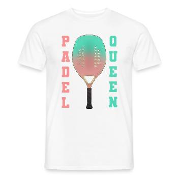 Padel Paddle Tennis Sport Queen Heart I Cadeau - T-shirt homme - blanc - Devant - AI Model Male 178 dark (178cm)