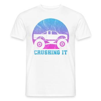 Monster Truck Big Tire Child Love I Gift - Men's T-Shirt - white - Front - AI Model Male 178 dark (178cm)