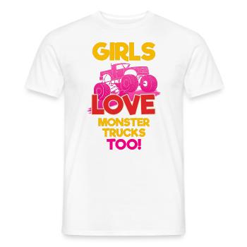 Monster Truck Tire Girls Women I Gift Idea - Men's T-Shirt - white - Front - AI Model Male 178 dark (178cm)