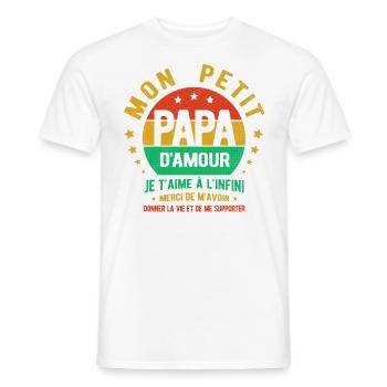 MON PETIT PAPA D'AMOUR JE T'AIME À L'INFINI - T-shirt homme - blanc - Devant - AI Model Male 178 dark (178cm)