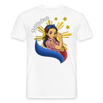 Philippines Filipina Pride Flag Heart I Cadeau - T-shirt homme - blanc - Devant - AI Model Male 178 dark (178cm)