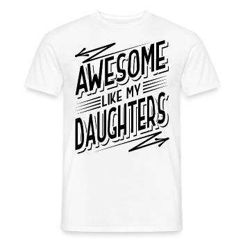 Parents Mère Père de filles Filles - T-shirt homme - blanc - Devant - AI Model Male 178 dark (178cm)