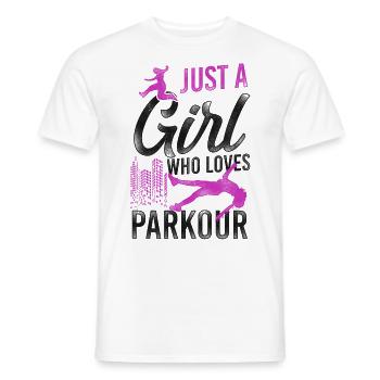 Parkour Free Running Traceur Girl - Men's T-Shirt - white - Front - AI Model Male 178 dark (178cm)