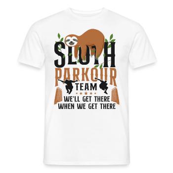 Parkour Free Running Traceur Sloth - Men's T-Shirt - white - Front - AI Model Male 178 dark (178cm)