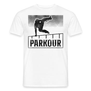Parkour Free Running Traceur - Men's T-Shirt - white - Front - AI Model Male 178 dark (178cm)