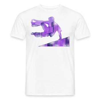 Parkour Free Running Traceur - Men's T-Shirt - white - Front - AI Model Male 178 dark (178cm)