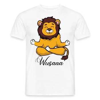 Auszeit Durchatmen Wusaaa Löwe - Männer T-Shirt - Weiß - Vorne - AI Model Male 178 dark (178cm)