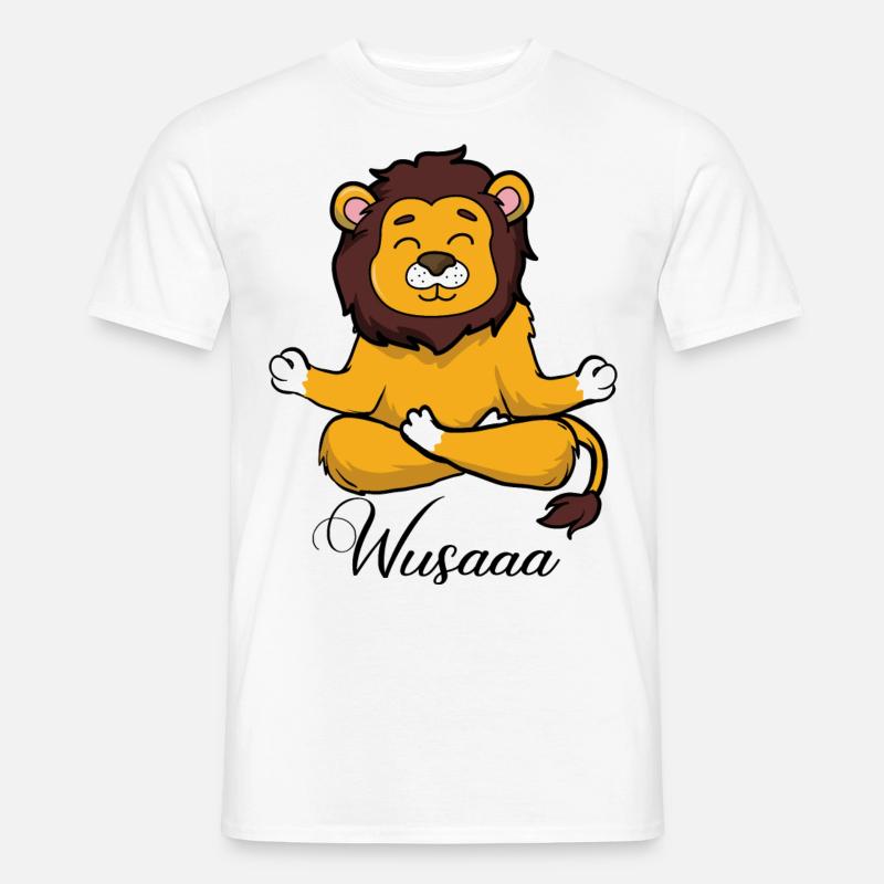 Auszeit Durchatmen Wusaaa Löwe - Männer T-Shirt - Weiß