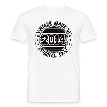 Vintage Made In 2014 Original Part Birthday 2014 - Men's T-Shirt - white - Front - AI Model Male 178 dark (178cm)