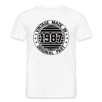 Vintage Made In 1987 Original Part Geburtstag 1987 - Männer T-Shirt - Weiß - Vorne - AI Model Male 178 dark (178cm)