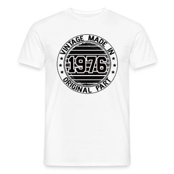 Vintage Made In 1976 Original Part Birthday 1976 - Men's T-Shirt - white - Front - AI Model Male 178 dark (178cm)