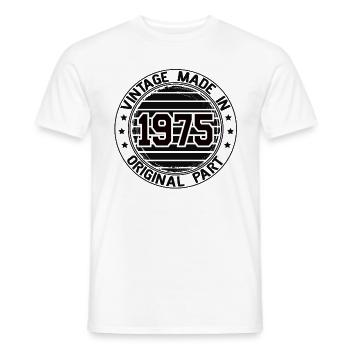 Vintage Fabriqué en 1975 Pièce originale Anniversaire 1975 - T-shirt homme - blanc - Devant - AI Model Male 178 dark (178cm)