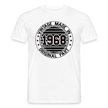 Vintage Made In 1968 Original Part Birthday 1968 - Men's T-Shirt - white - Front - AI Model Male 178 dark (178cm)