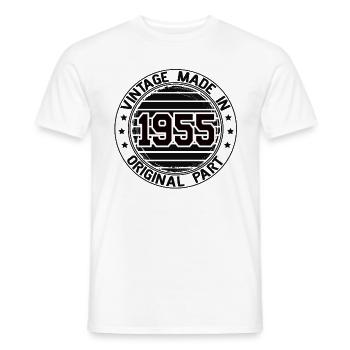 Vintage Fabriqué en 1955 Pièce originale Anniversaire 1955 - T-shirt homme - blanc - Devant - AI Model Male 178 dark (178cm)